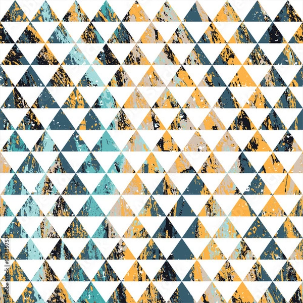 Obraz Retro Triangles. Grunge seamless pattern
