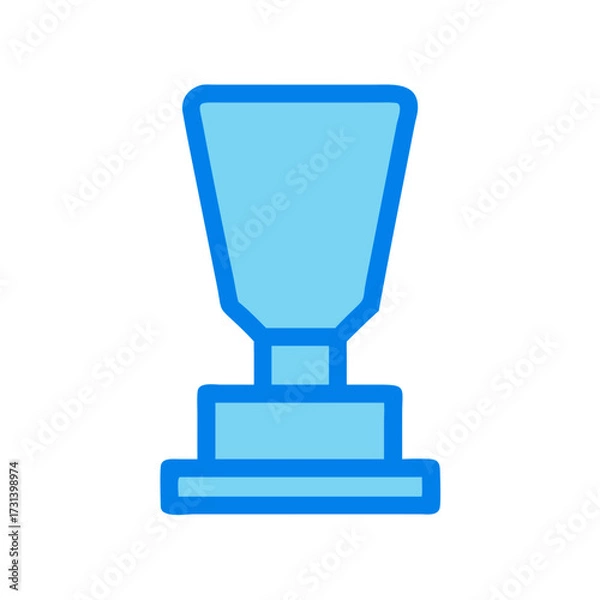 Obraz Blue outlined trophy design on solid black background