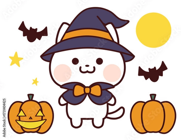 Obraz ハロウィンの白猫