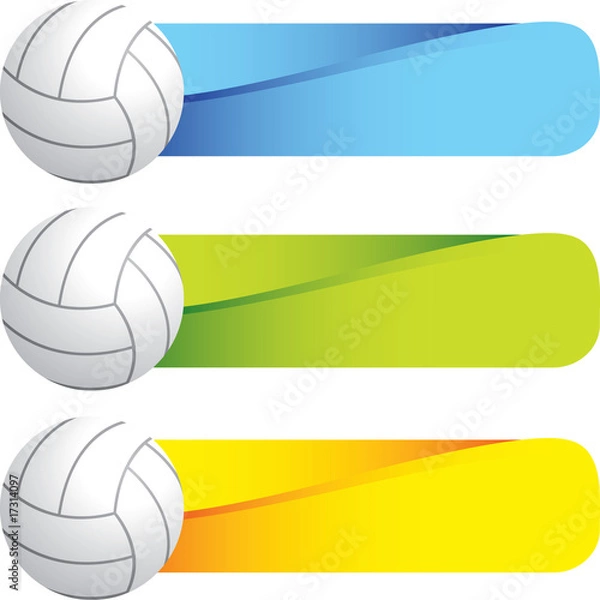 Obraz Volleyball on colored tabs