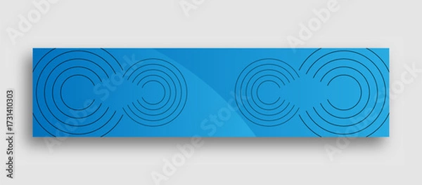 Obraz Geometric circle blue background linkedin banner template