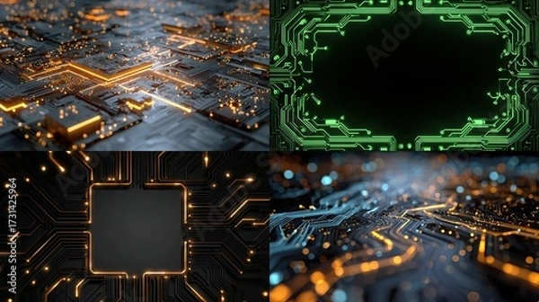 Fototapeta and keywords for the image you provided

 Abstract computer circuit boards with glowing elements for high tech visualization