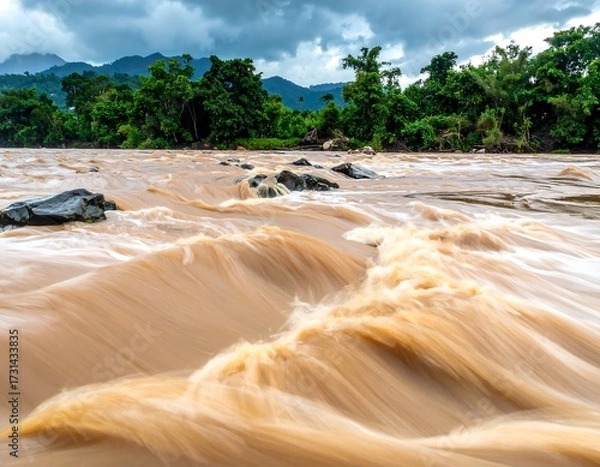 Obraz River rapids in jungle