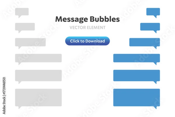 Fototapeta Collection of digital messaging speech bubbles and chat ui elements