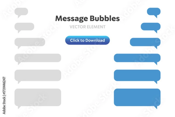 Fototapeta Modern message bubbles and chat interface elements for digital communication
