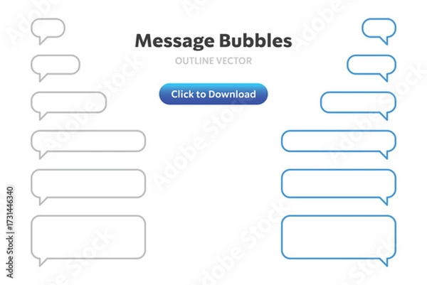 Fototapeta Set of customizable chat message bubbles and notification elements for communication design