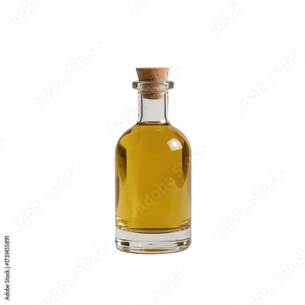 Fototapeta Illuminated elixir: A vintage glass bottle on black exudes a sense of mysterious remedy