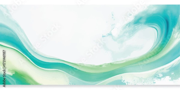 Fototapeta Abstract green and white gradient background for product display or presentation