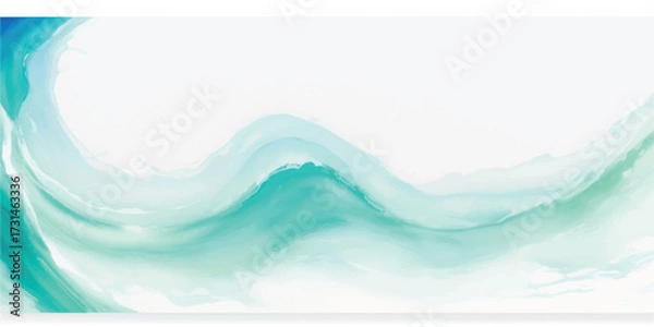Fototapeta Abstract turquoise and white gradient background with smooth transitions for graphic design elements