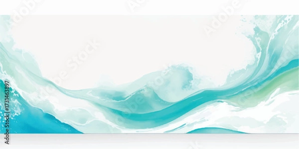 Fototapeta Abstract Water Surface Design Template with Light Blue and White Colors