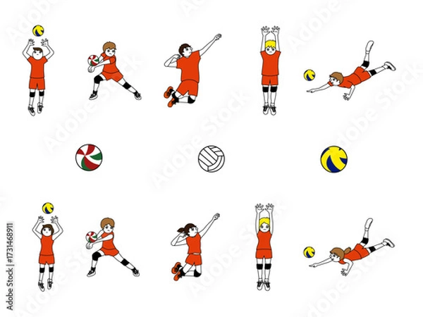 Obraz バレーボール　オレンジユニフォーム