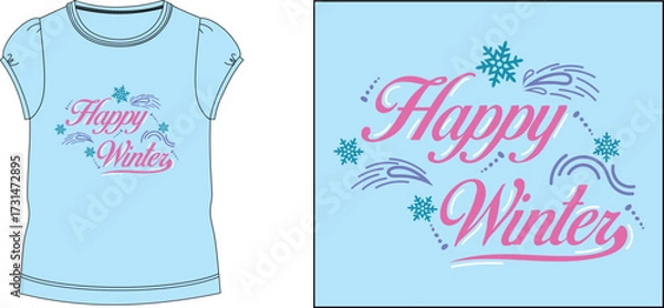 Obraz happy winter T-shirt design vector illustration