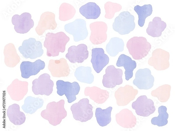 Obraz 紫とピンクの水彩画の抽象画