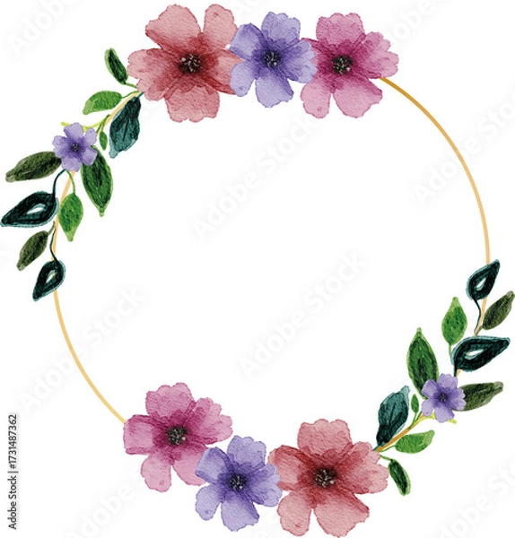 Obraz pink flowers frame