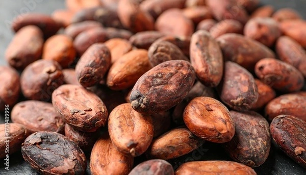 Obraz Dried cacao beans close-up