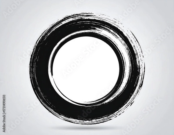 Obraz Abstract black circle brush stroke