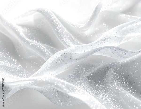 Obraz Delicate white fabric with subtle silver sparkle