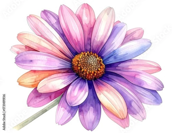 Obraz Vibrant watercolor flower, multi-colored petals, delicate design