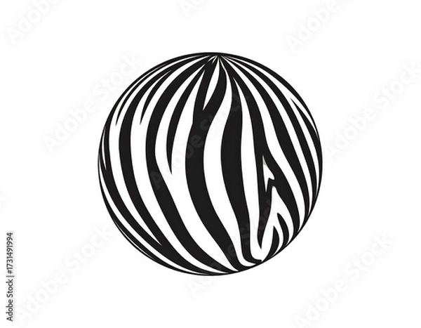 Obraz Zebra-patterned sphere graphic