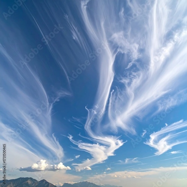 Obraz Stunning Sky with Wispy Clouds.