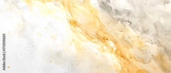 Fototapeta God rests on the seventh day in a panoramic golden watercolor abstract, symbolizing holiness, peace and spiritual rest, representing Day 7 of Genesis and divine completion of creation.