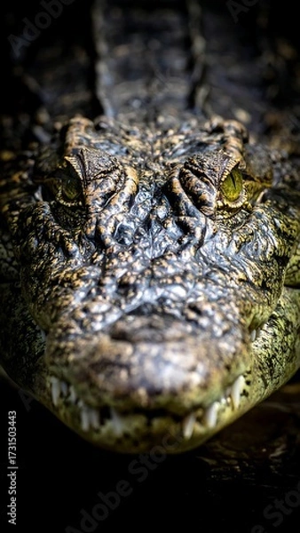 Fototapeta Close-up of a crocodile's face