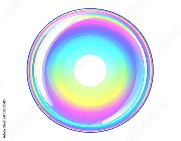 Fototapeta Colorful iridescent circle, like a soap bubble