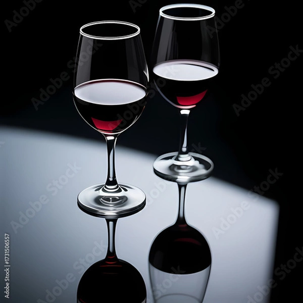 Fototapeta Elegant dark background with wine reflections.
