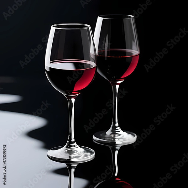 Fototapeta Elegant dark background with wine reflections.