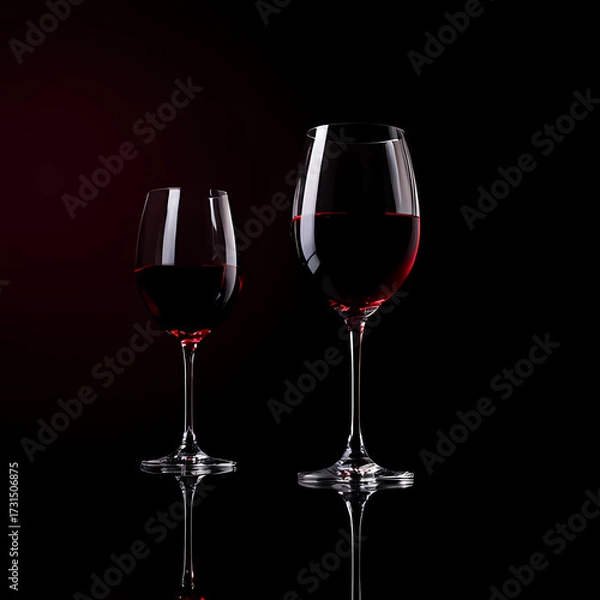 Fototapeta Elegant dark background with wine reflections.