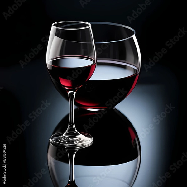 Fototapeta Elegant dark background with wine reflections.