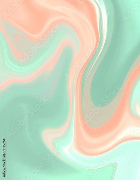 Fototapeta Soft Pastel Gradient Waves Background.