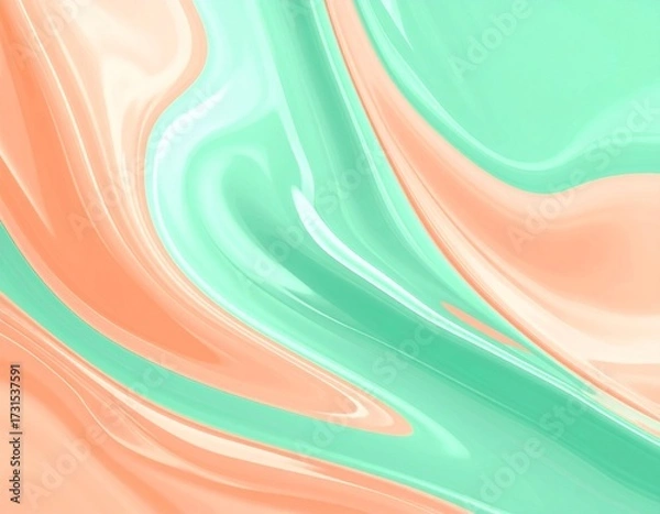 Fototapeta Soft Pastel Gradient Waves Background.