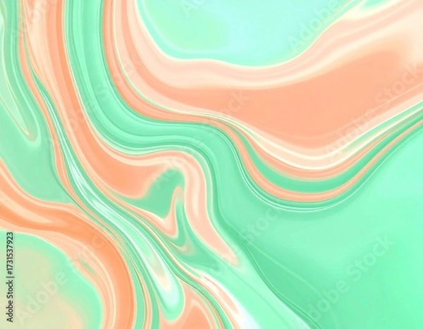 Fototapeta Soft Pastel Gradient Waves Background.