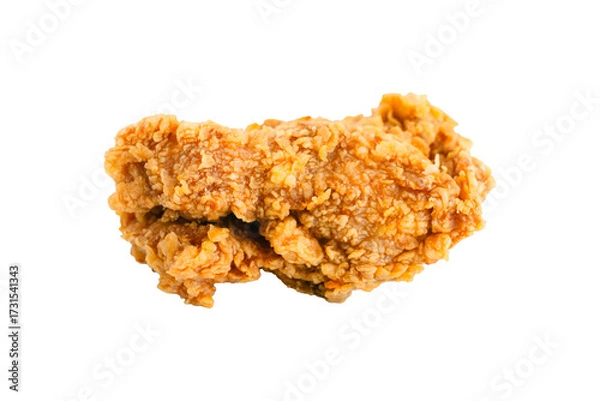 Fototapeta piece  of deep fried chicken breast isolated on white background including clipping path