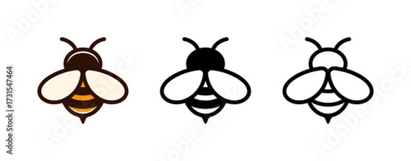 Obraz Bee icon. Honey bee vector isolated on white background.