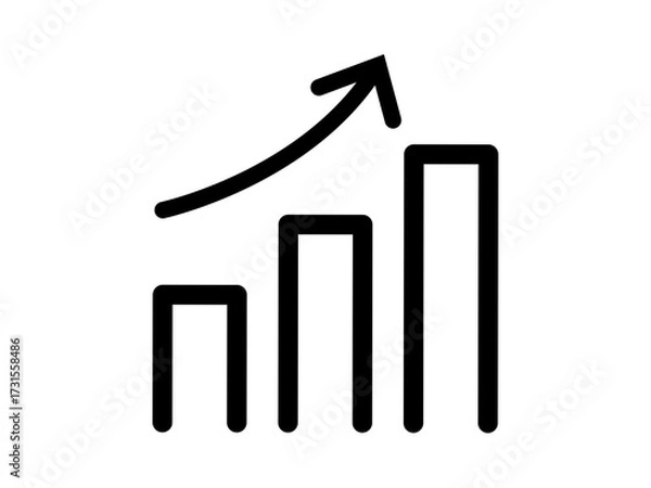 Obraz 上昇グラフアイコン / Graph Icon – ビジネス・統計・データ分析用ベクター