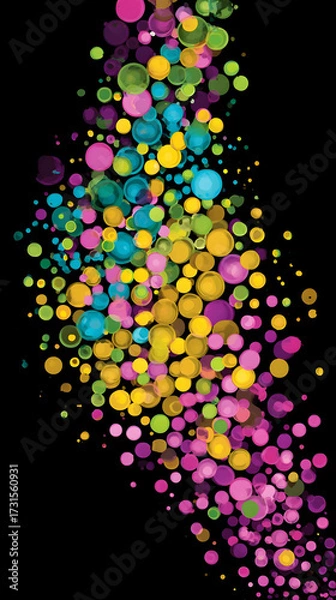 Fototapeta dots scattered unevenly across a dark background giving a playful and contemporary style