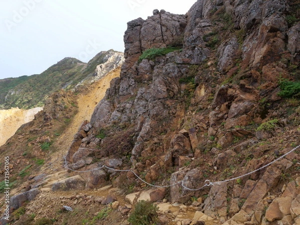 Obraz 那須朝日岳に向かう岩場のトラバース道