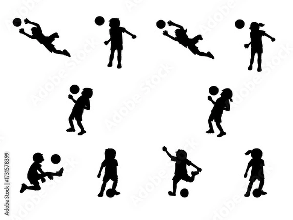 Obraz サッカー　シルエットイラスト