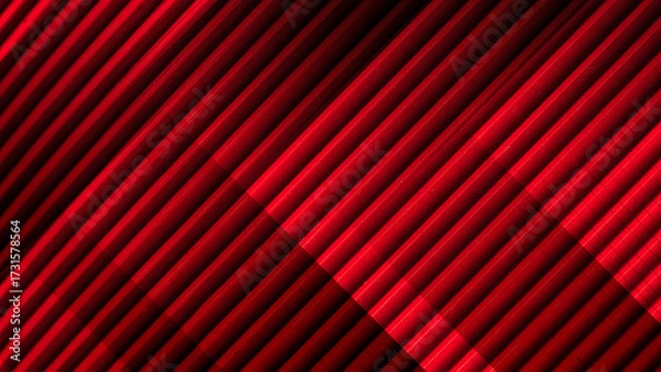 Fototapeta An abstract dark red background with a modern geometric ribbed texture and diagonal lines