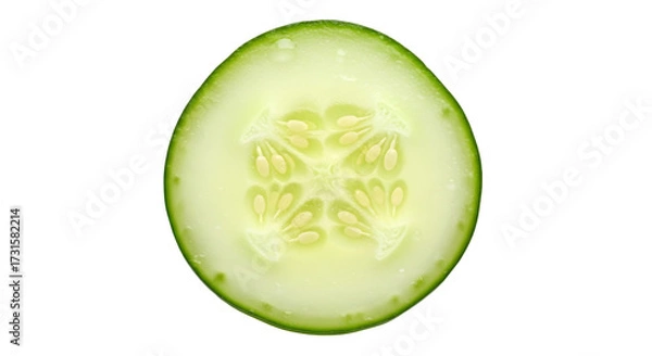 Obraz cucumber slices isolated on white background