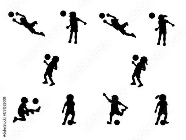 Obraz サッカー　シルエットイラスト