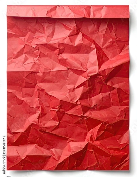 Obraz Crumpled sheet of vibrant red paper