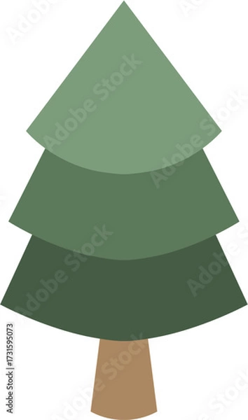 Fototapeta cute flat pine tree illustration