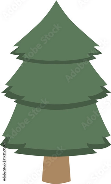 Fototapeta cute flat pine tree illustration