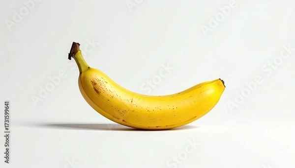 Fototapeta Single ripe banana against white background (1)