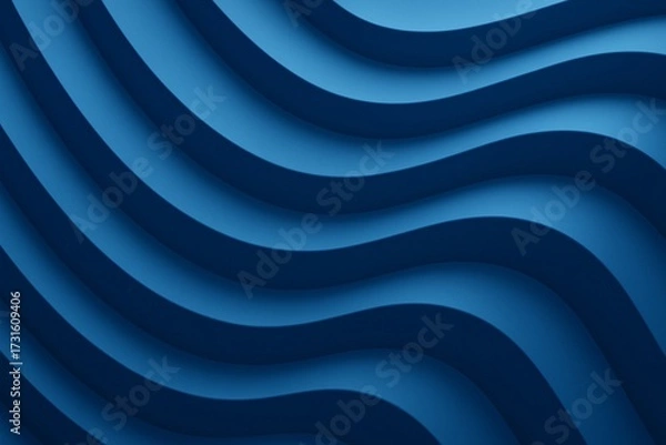 Obraz 3D abstract blue layered wave background with modern gradient design