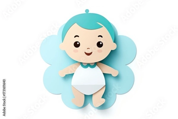 Fototapeta Baby cute toy white background.