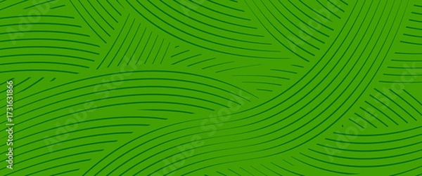 Fototapeta farm green banner, organic abstract background with fields. wavy green lines, natural organic products. ecology background. striped farmer green Pattern
